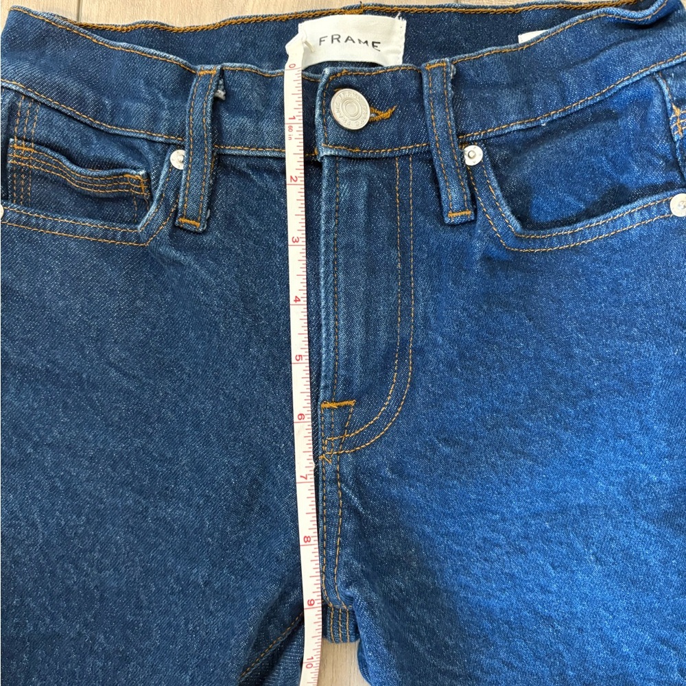 FRAME Le High Straight Jeans Women’s Size 24 Dark Wash High Rise Classic Fit - Picture 6 of 8